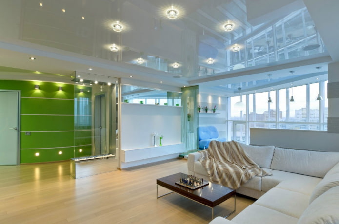 Locatie van spotverlichting in het interieur