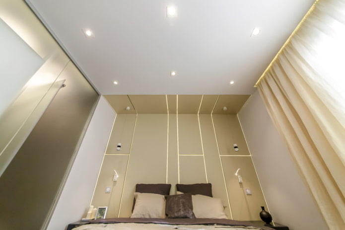 ingebouwde verlichting in de slaapkamer