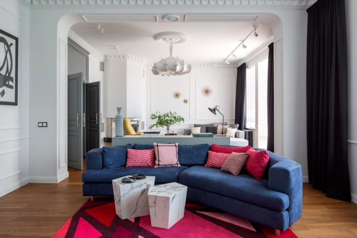 blauwe bankkleurencombinatie