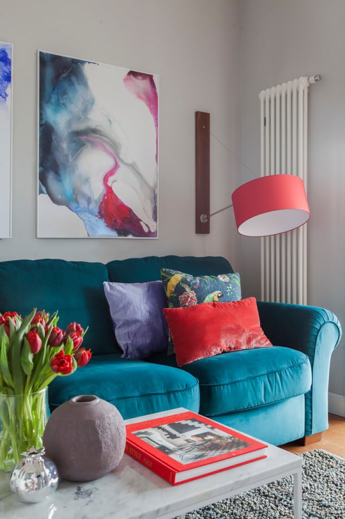 combinatie van rood en turquoise
