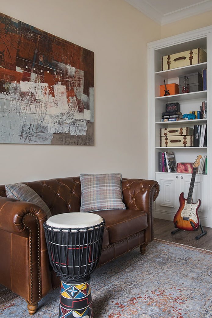 leren bank in Engelse stijl