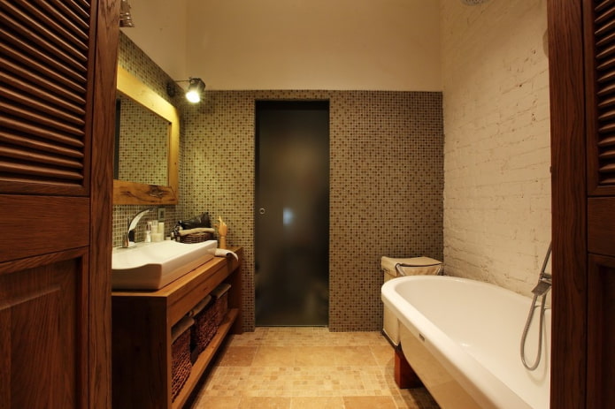 matte deuren in het interieur van een badkamer