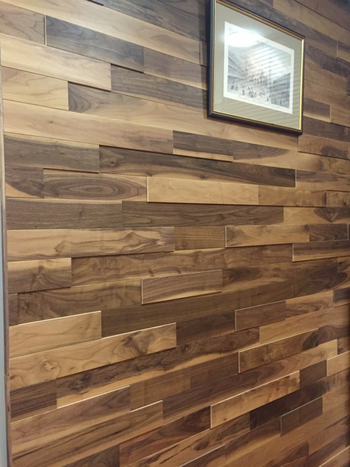 wandpanelen in notenhout