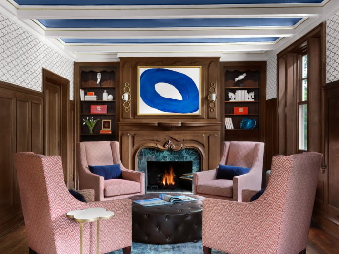 Wit en blauw plafond