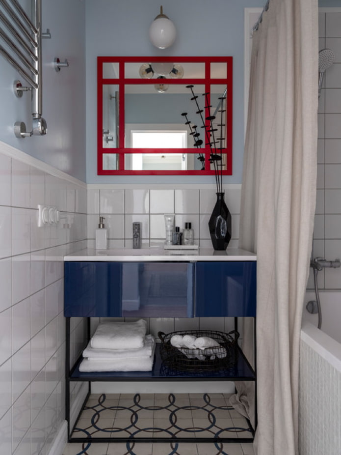 blauw-rode combinatie