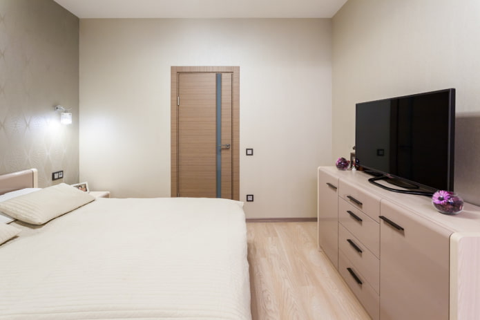 TV-meubel in het interieur van de slaapkamer