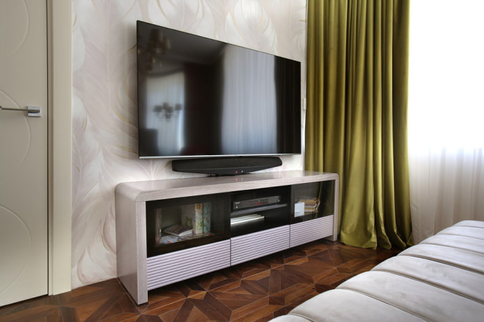 tv-meubel van metaal in het interieur