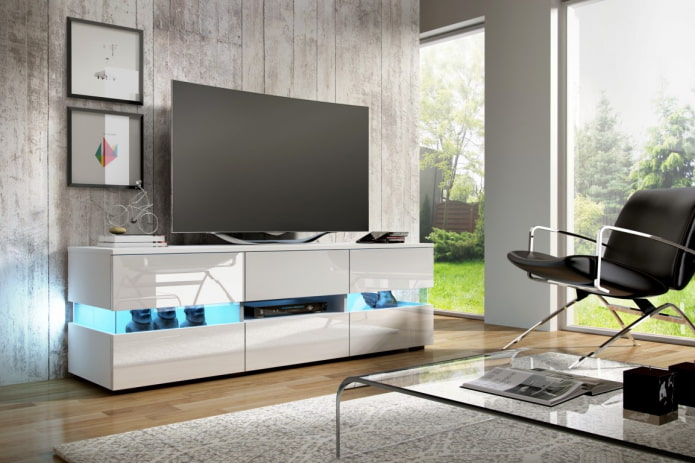 TV-meubel in een hightech interieur