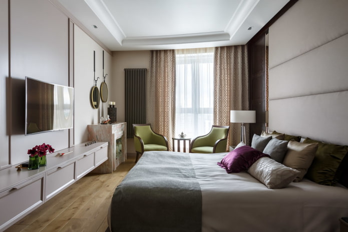 TV-meubel in het interieur van de slaapkamer