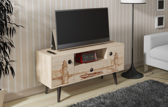 origineel tv-meubel in het interieur