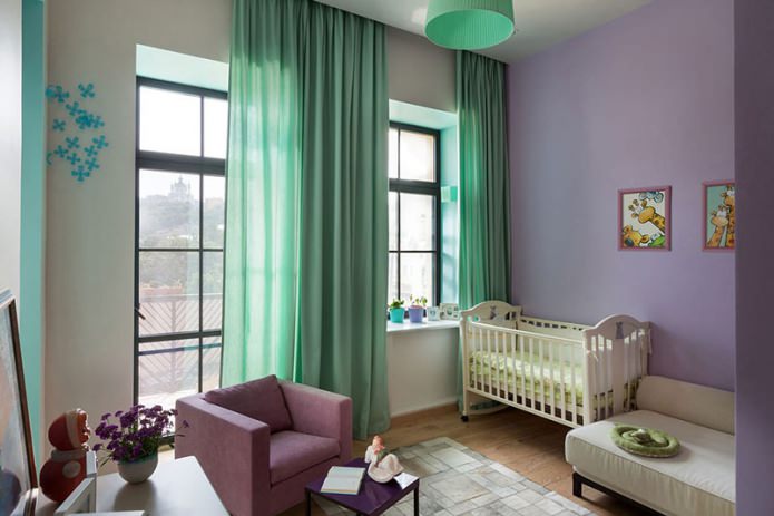 groene tule in de kinderkamer