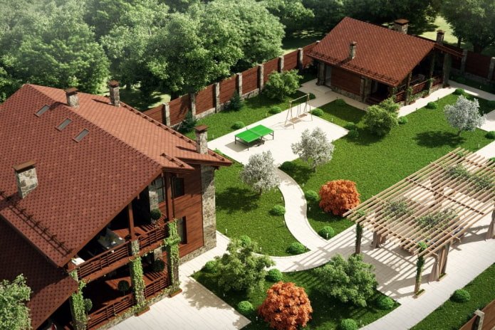 perceelplan van 8 hectare met een pergola