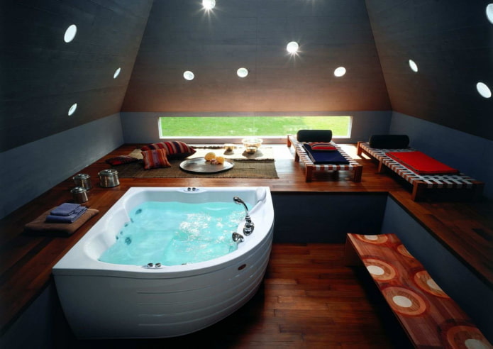 Badkamer met binnenverlichting
