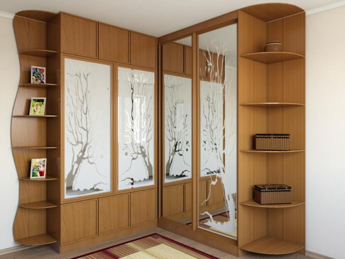 ontwerp van een hoekkast in het interieur van de hal