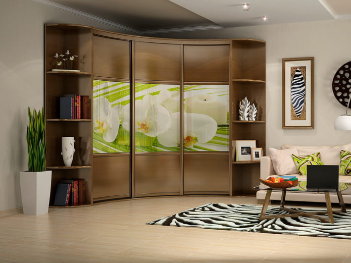 ontwerp van een hoekkast in het interieur van de hal