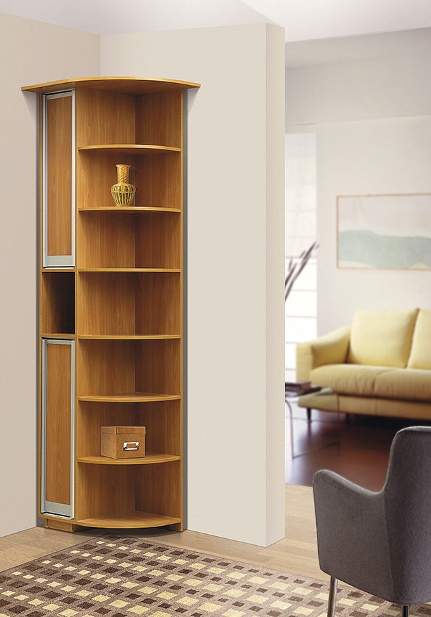 hoge hoekkast in het interieur van de woonkamer