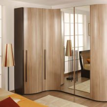 Hoek Kledingkast in de slaapkamer: soorten, inhoud, maten, design-8