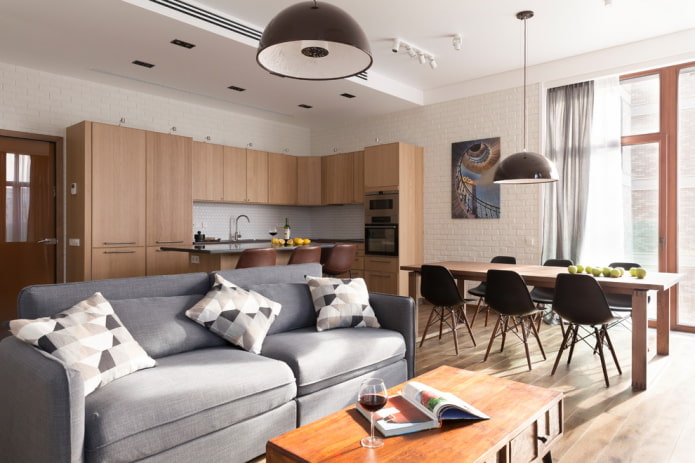 hoekset in het interieur van de woonkeuken