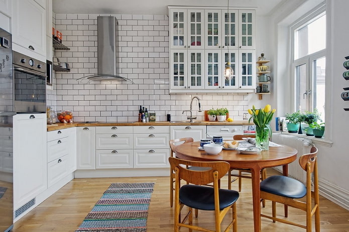 hoekkeuken in een Scandinavische stijl