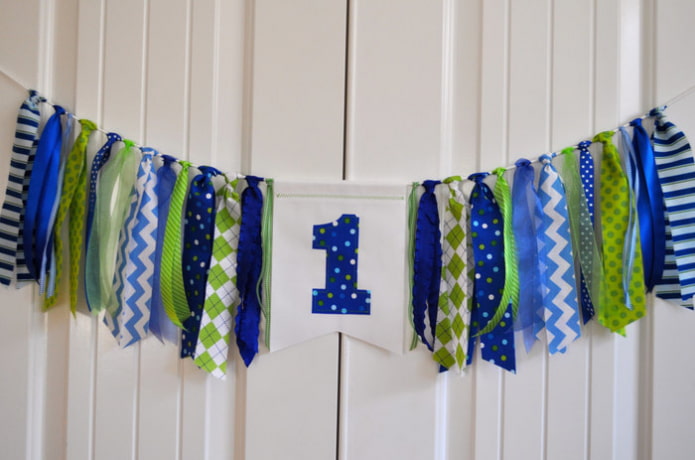 Blauwgroene linten