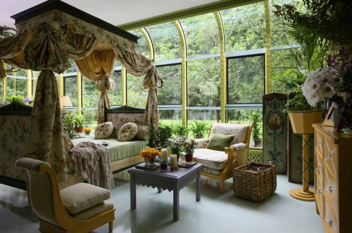 slaapkamer in wintertuinstijl