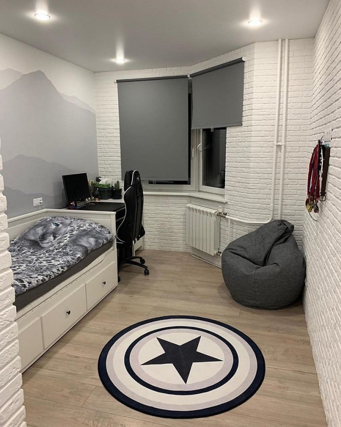 bakstenen muren in het interieur