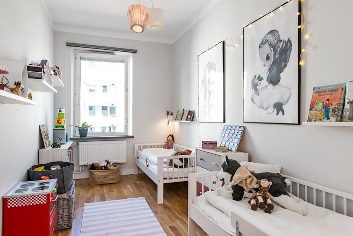 smalle kinderkamer voor twee