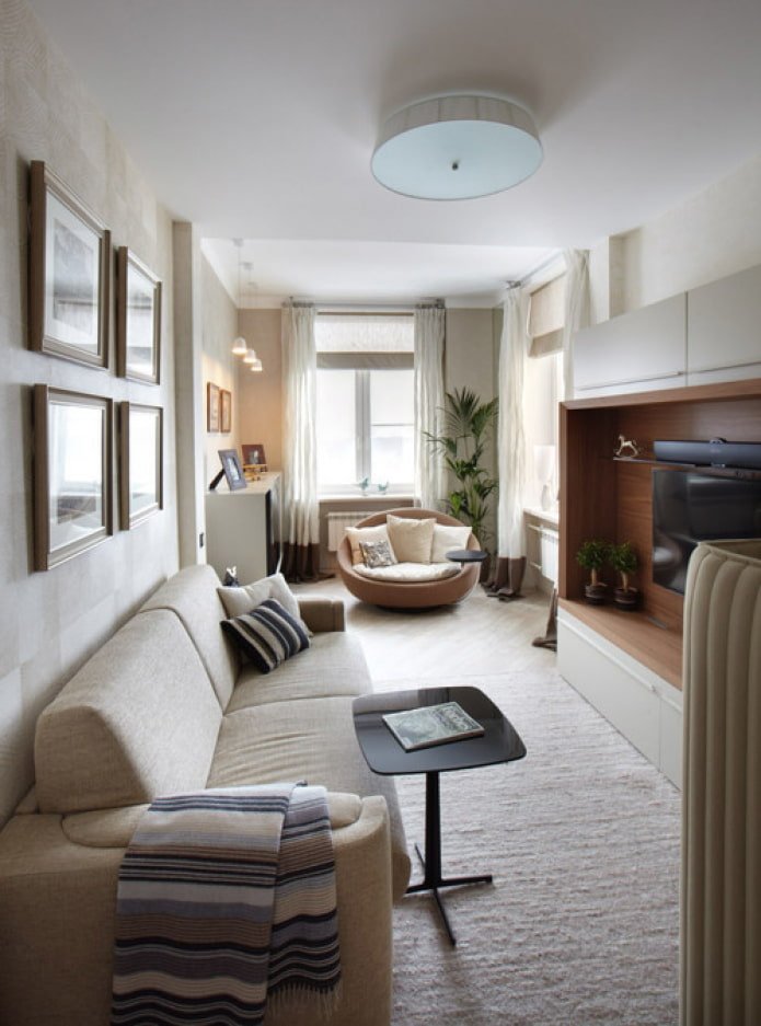 monochrome muren in de woonkamer