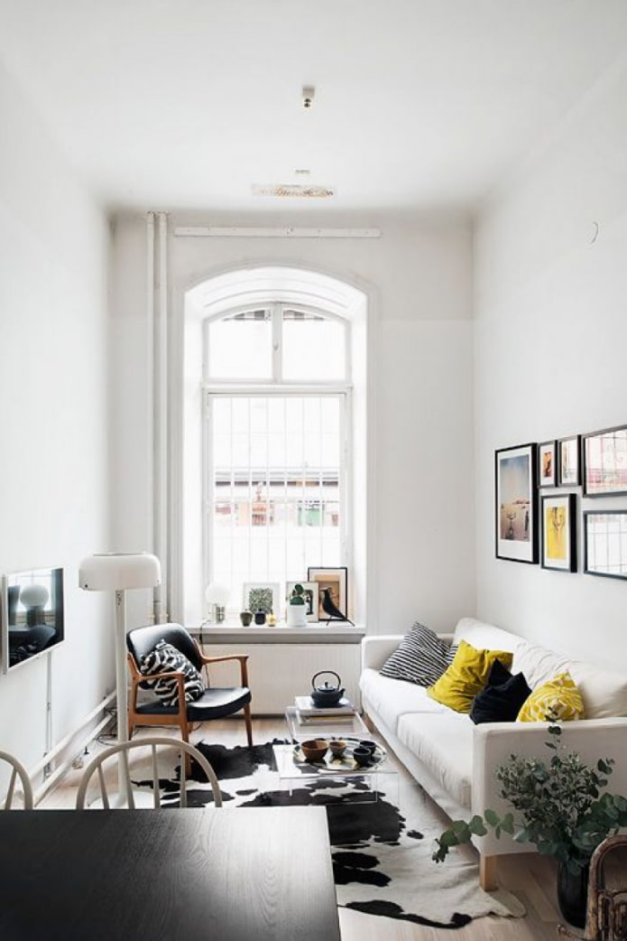 witte kleine woonkamer