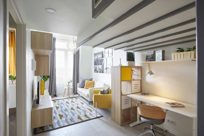 zonering van een smalle woonkamer