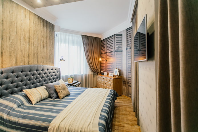 planning en indeling van een smalle slaapkamer