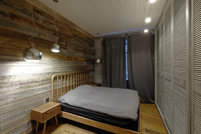 slaapkamer in een loft in Chroesjtsjov-stijl