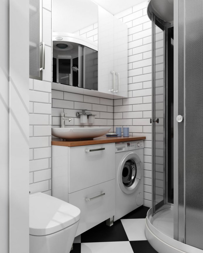 gecombineerde badkamer met douche