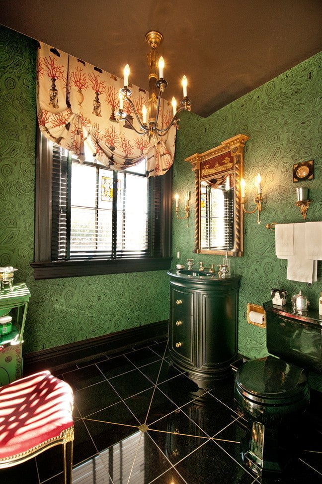 Badkamer in malachiet