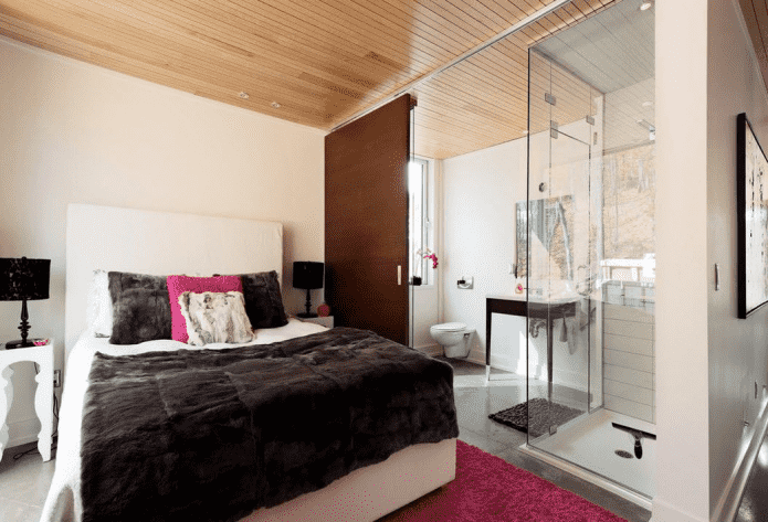 Slaapkamer met douche
