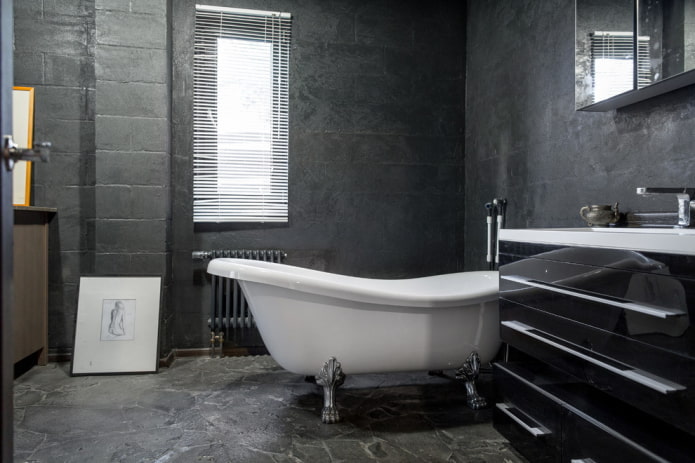 kleurenschema van een badkamer in een loft-stijl