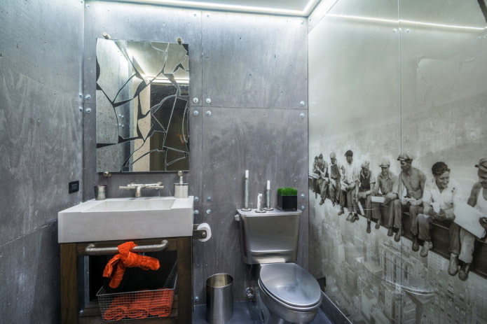 kleurenschema van een badkamer in loftstijl