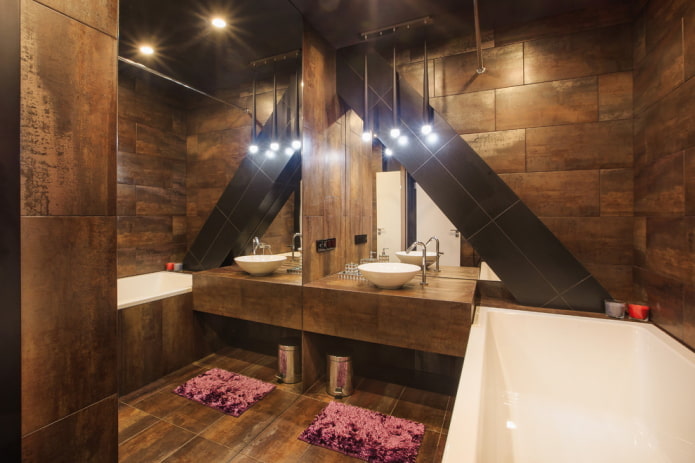 kleurenschema van een badkamer in loft-stijl