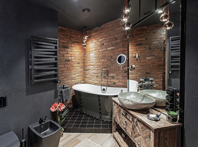 afwerking badkamer in loftstijl