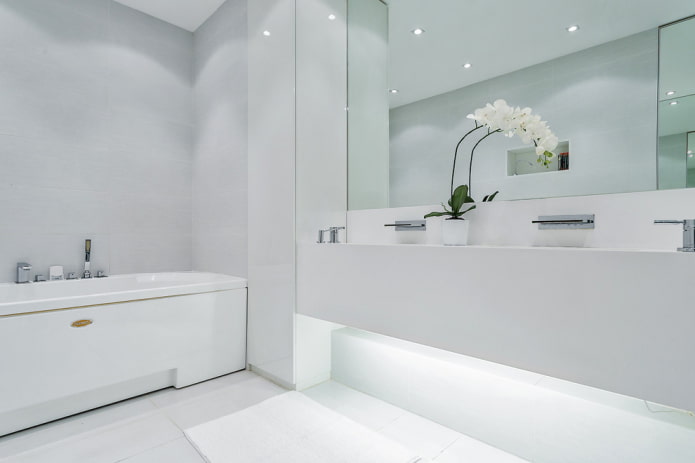 kleurenschema van een badkamer in minimalistische stijl