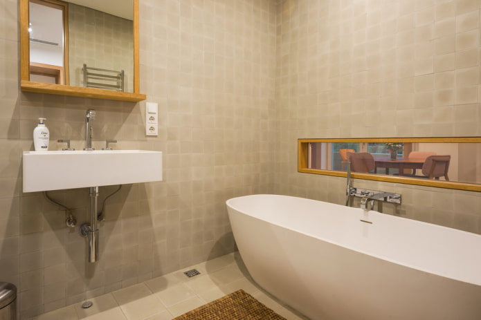 sanitair in de badkamer in minimalistische stijl