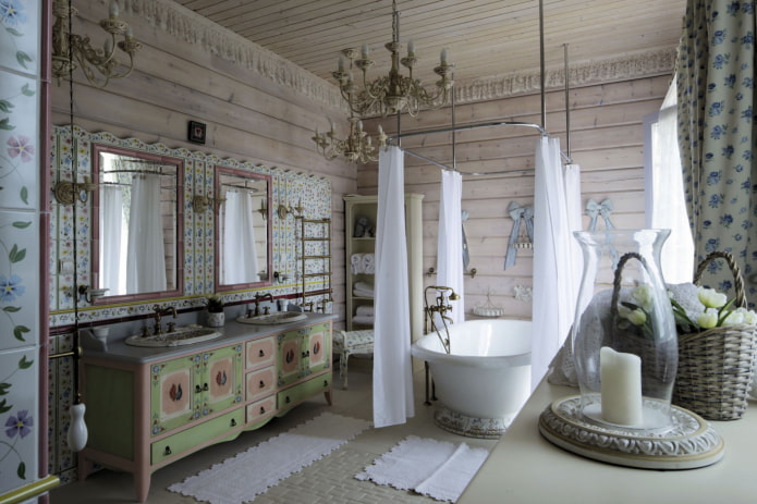 Ruime badkamer met een kom in het midden