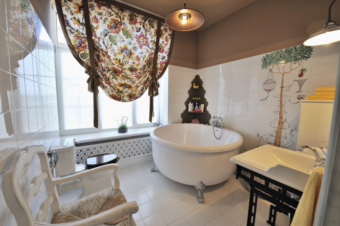 Ronde kom in de badkamer