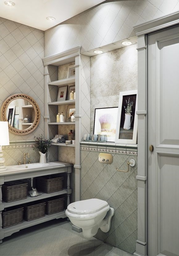 Hangend toilet in de badkamer in Proven?aalse stijl