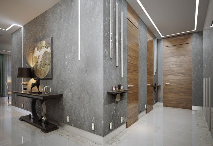 Venetiaanse decoratieve pleister in de kleur grijs