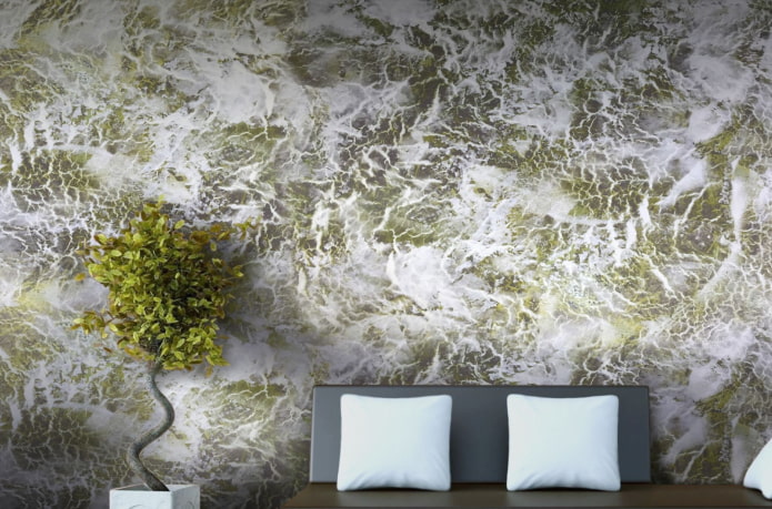 gekleurd Venetiaans decoratief pleisterwerk