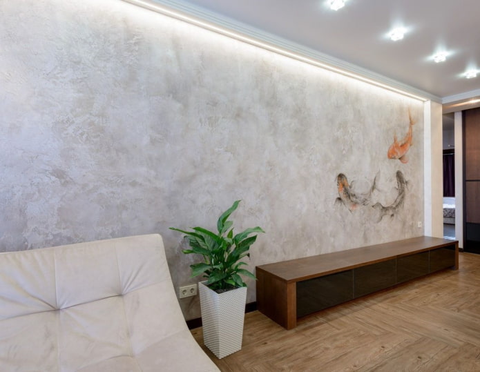 Venetiaanse decoratieve pleister in het wit