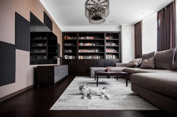 boekenkasten in de woonkamer