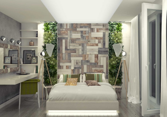 fytomodules in de slaapkamer bij het bed