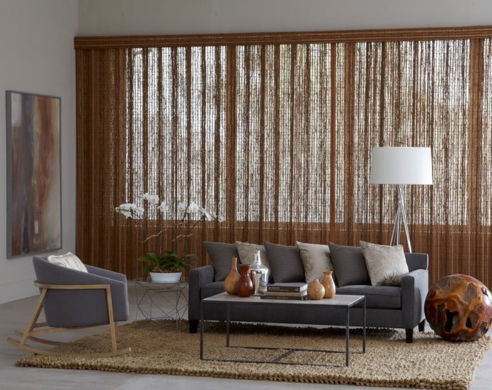 bamboe lamellen in de woonkamer